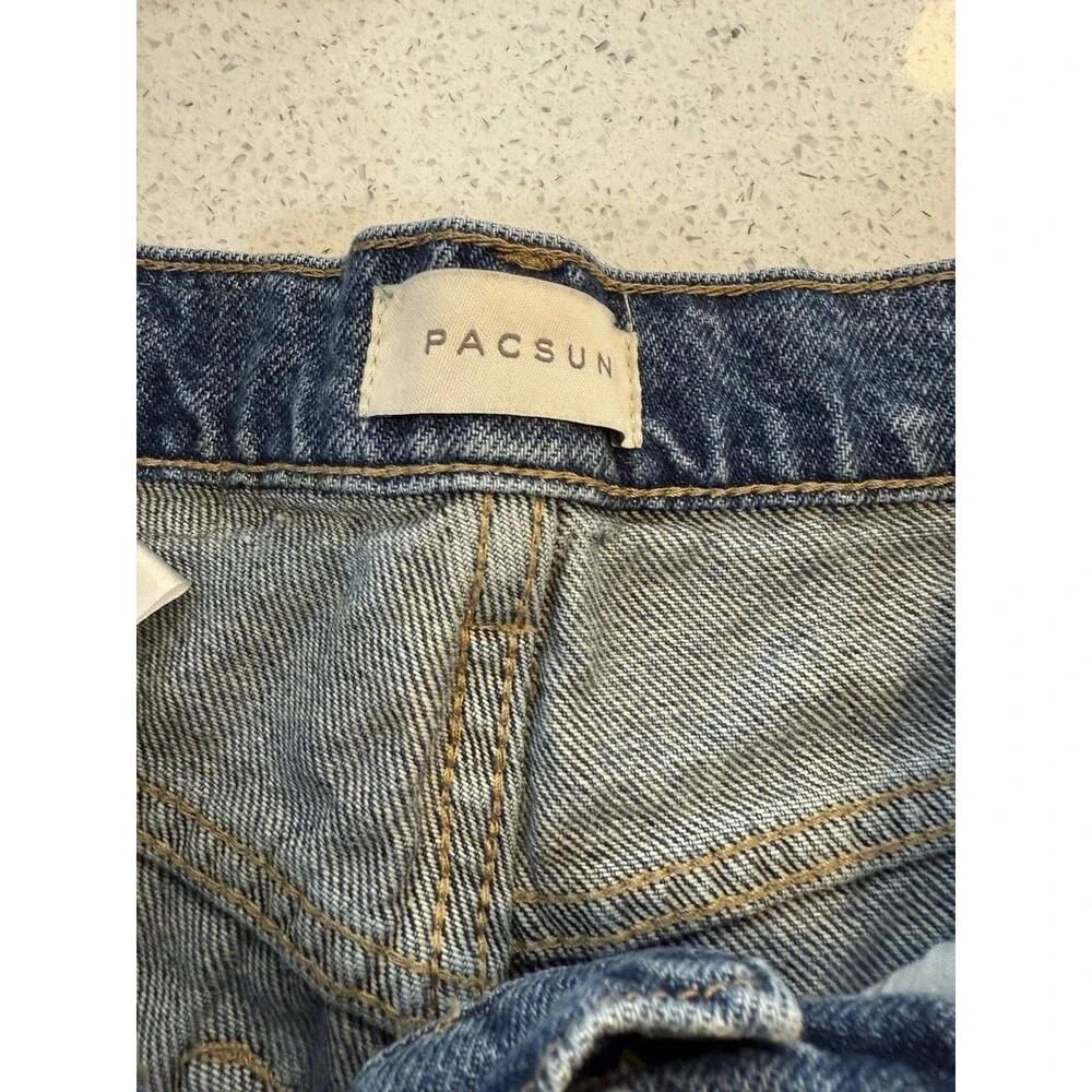 PacSun Extreme Jort Women’s Denim Shorts Size 22 Blue High Rise Long Jean Shorts